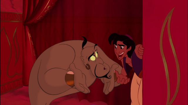 Genie and Aladdin in the palace copy